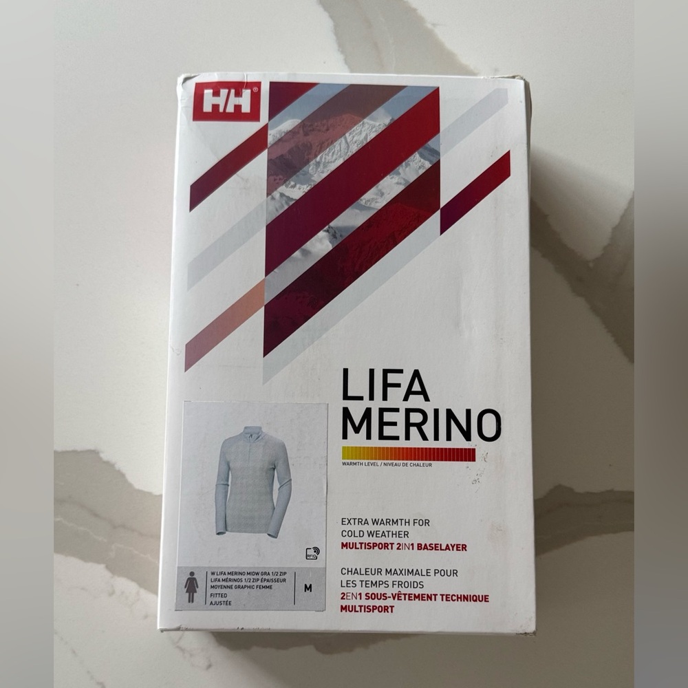 Helly Hansen Light Gray Lifa Merino Women's Zip-Up Top